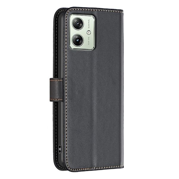 Motorola Moto G54 5G BINFEN COLOR Kohokuvioitu Lompakkokotelo - Musta Black