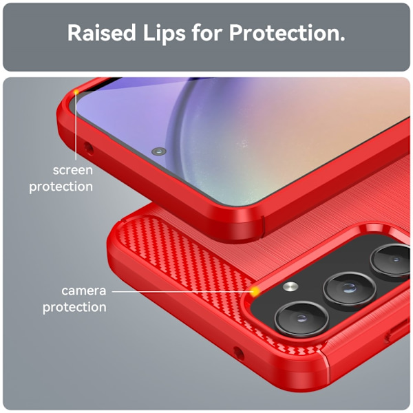 SKALO Samsung A55 5G Armor Carbon Stødsikker TPU-cover - Vælg farve Red