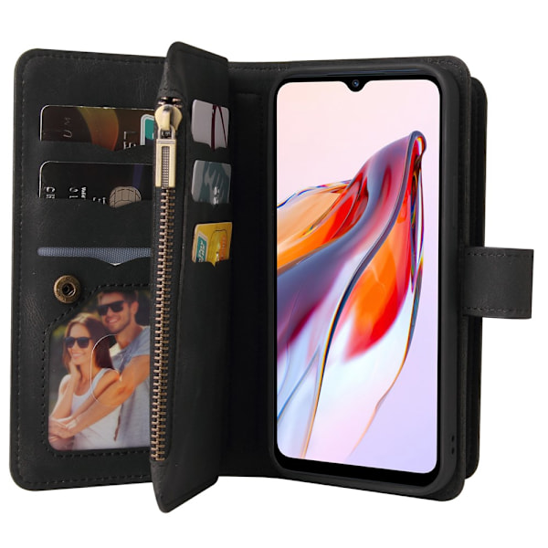 SKALO Xiaomi Redmi 12C 4G Big Wallet 17-RUM Pungetui - Sort Black