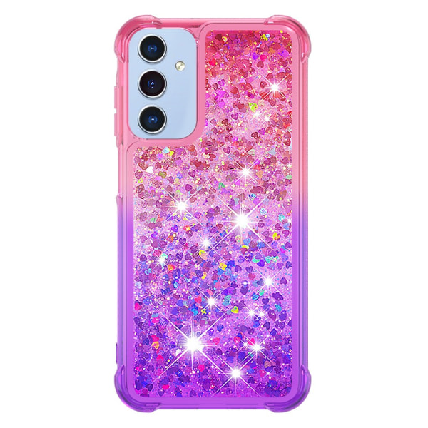 SKALO Samsung A15 5G Kvicksand Glitter Hjärtan TPU-skal - Rosa-Lila multifärg