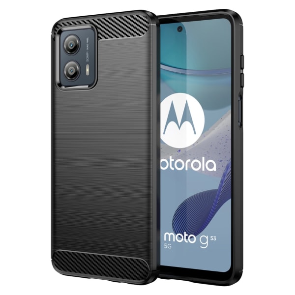 SKALO Motorola Moto G53 5G Armor Carbon Stødsikker TPU-cover - V Black