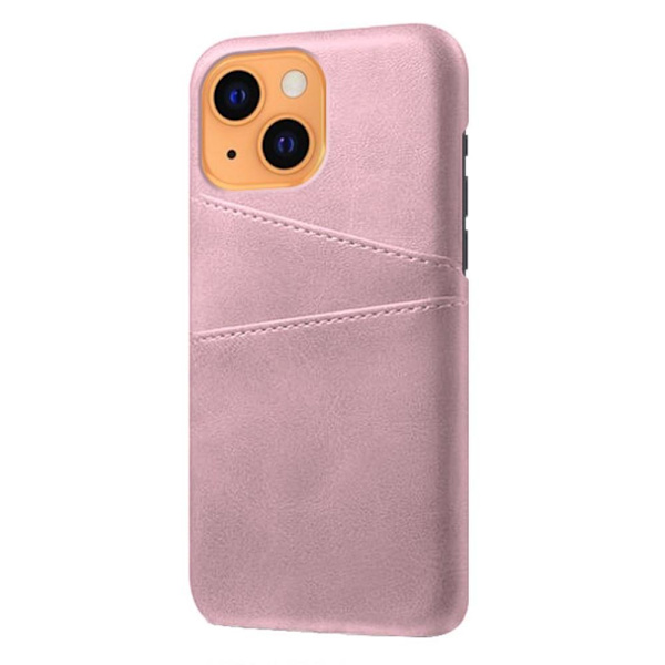 SKALO iPhone 13 PU-Läder Korthållare Skal - Rosa Rosa