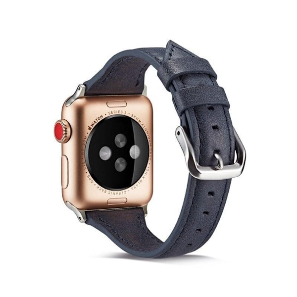 SKALO Smalt Läderarmband Apple Watch Series 7-9 41mm - Fler färger Mörkblå