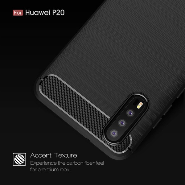 SKALO Huawei P20 Armor Carbon Stöttåligt TPU-skal - Fler färger Röd