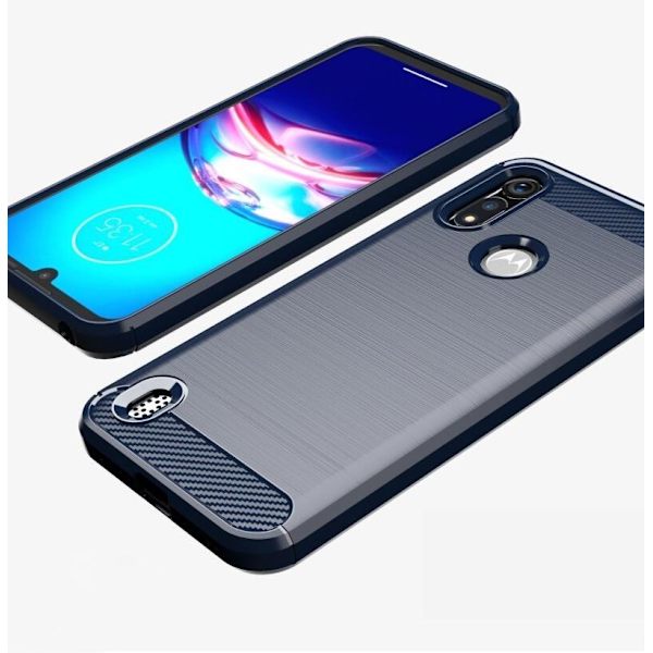 SKALO Moto E6i Armor Carbon Stødsikker TPU-cover - Vælg farve Grey