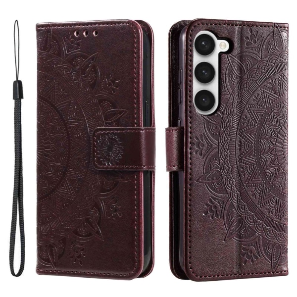 SKALO Samsung S23 Mandala Flip Cover - Brun Brown