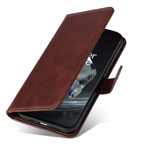 SKALO OnePlus 12R 5G PU-læder Pungetui - Vælg farve Brown