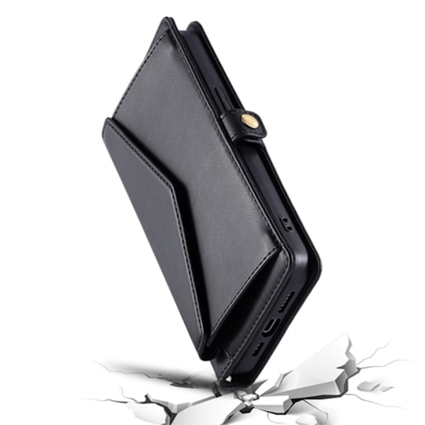 SKALO iPhone 16e PU-Læder Kuvert Flip Cover - Sort Black