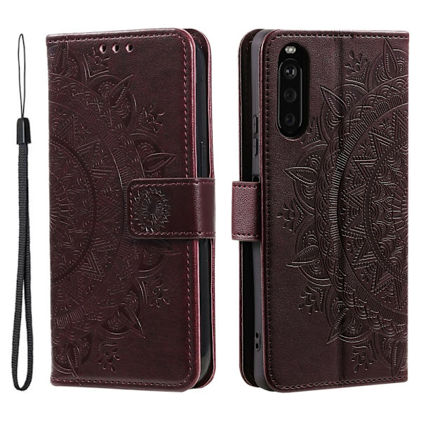 SKALO Sony Xperia 10 VI Mandala lompakkokotelo - Ruskea Brown