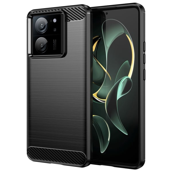 SKALO Xiaomi 13T/13T Pro Armor Carbon Stöttåligt TPU-skal - Fler Svart