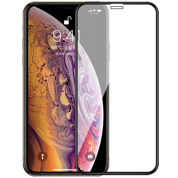 SKALO iPhone XR FULL-FIT Hærdet Glas Skærmbeskyttelse Black