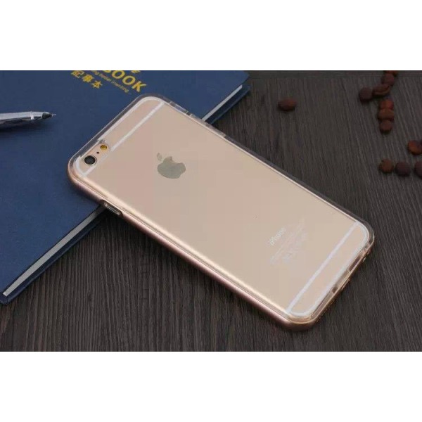 TPU silikonikotelo värillisellä kehyksellä iPhone 6 / 6S - enemmän värejä Gold
