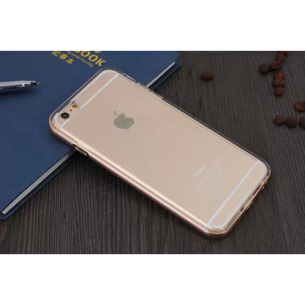 TPU silikonskal med färgad ram iPhone 6/6S Gold