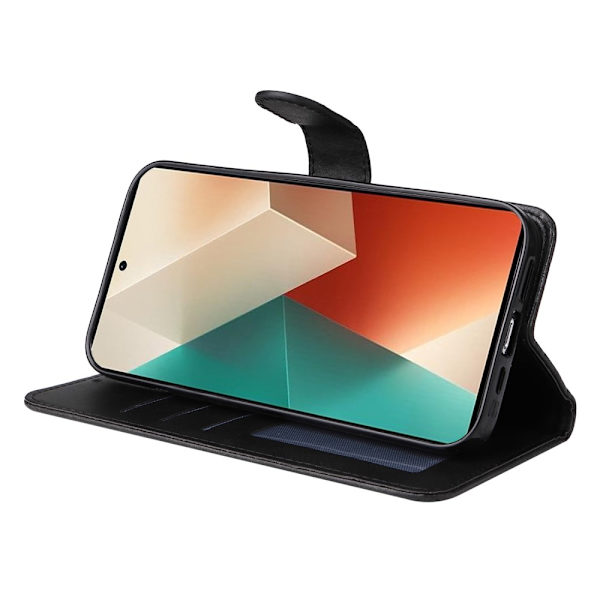 SKALO Xiaomi Redmi Note 13 5G PU-Läder Plånboksfodral - Fler färger Svart