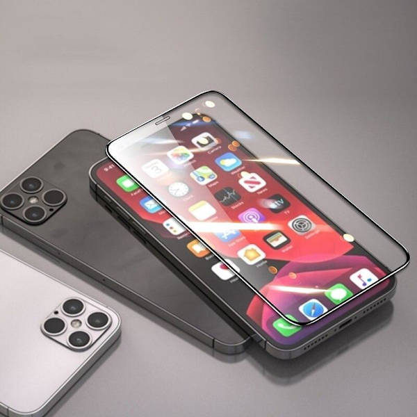 SKALO iPhone 12 Pro Max Koko Näytön Panssarilasi Black