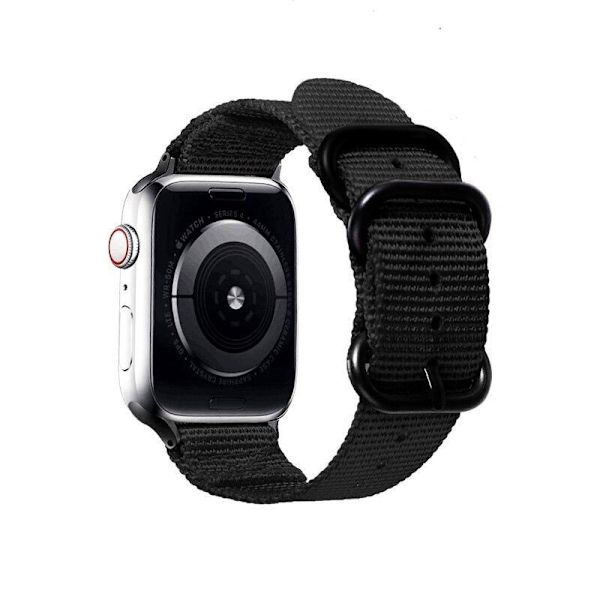 SKALO Nato-armband Nylon Apple Watch Series 7-9 45mm - Fler färger Svart