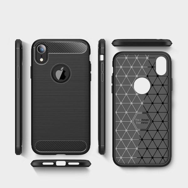 SKALO iPhone XR Armor Carbon Stødsikker TPU-cover - Vælg farve Red