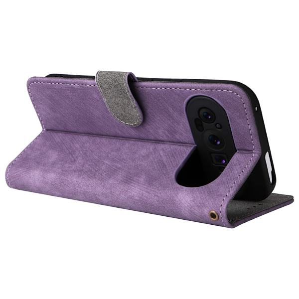 SKALO Google Pixel 9 Pro XL Flip Cover m. pung i PU-læder - Lilla Purple