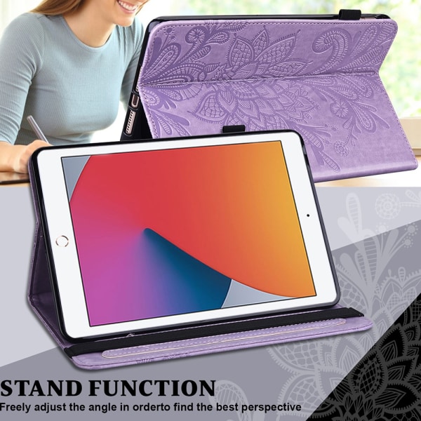 SKALO iPad 10.2 Mandala Suojakotelo - Violetti Purple
