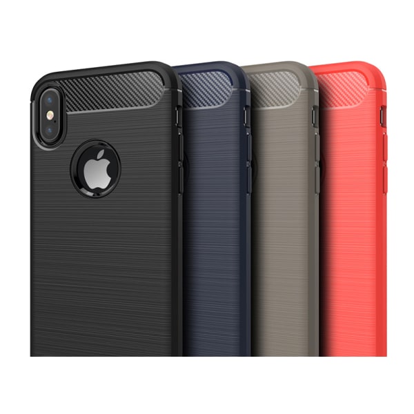 SKALO iPhone XS Max Armor Carbon Stødsikker TPU-cover - Vælg far Red