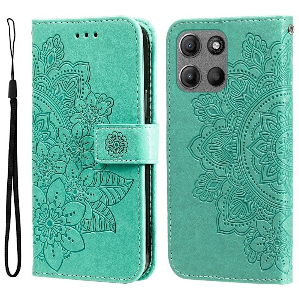 SKALO Motorola Moto G15 Power Mandala Lompakkokotelo - Turkoosi Turquoise