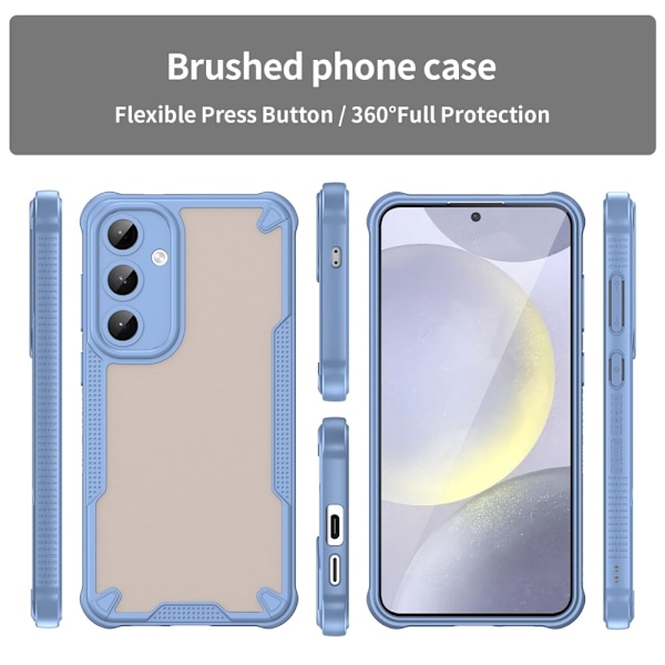 SKALO Samsung S25+ Armor Hybrid Frosted Suojakuori - Sininen Blue