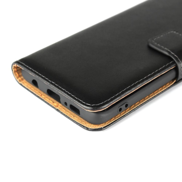 SKALO Samsung S10 Flip Cover m. Pung i Ægte Læder - Vælg farve Black