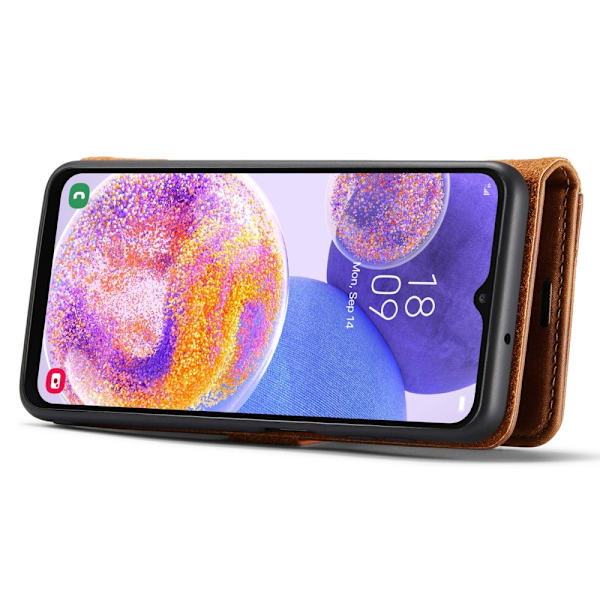 DG MING Samsung A23 5G 2-in-1 magneetti lompakkokotelo - Ruskea Brown
