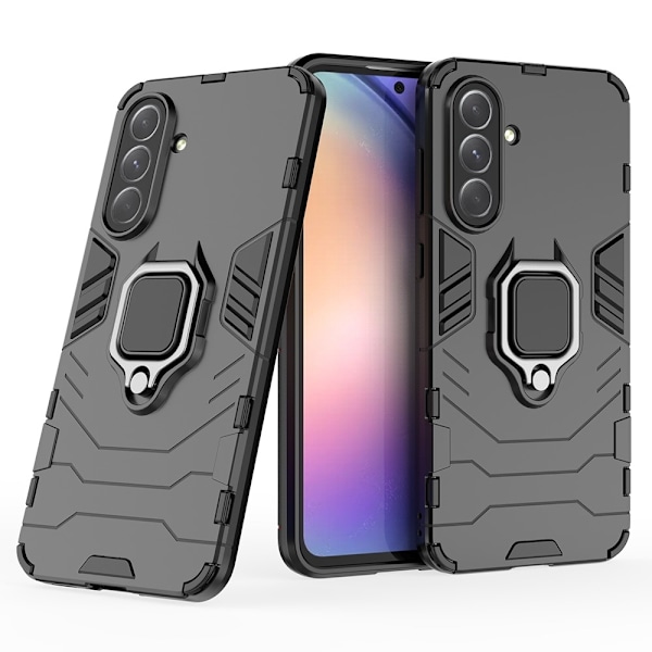 SKALO Samsung A56 5G Armor Metallring Suojakuori - Musta Black
