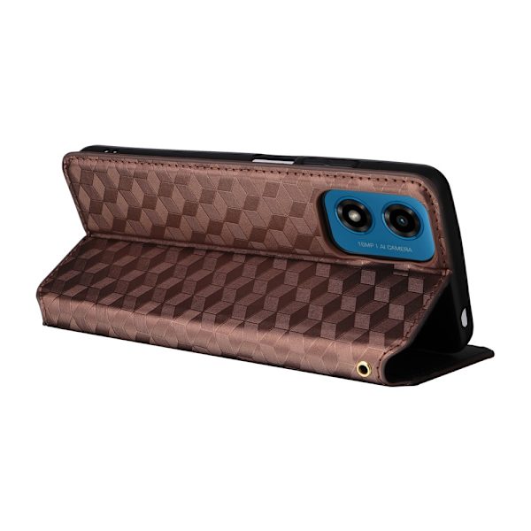 SKALO Motorola Moto G04 Embossed Plånboksfodral i PU-Läder - Brun Brun