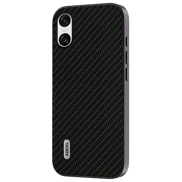Sony Xperia 10 VI SKALO ABEEL Carbon Fiber Suojakuori - Musta Black