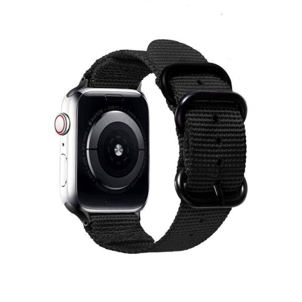 SKALO Nato armbånd i nylon Apple Watch 38/40/41mm - Vælg farve Black