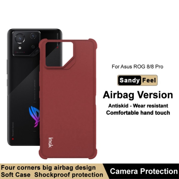 IMAK Asus ROG Phone 8 Pro 5G Erittäin vahva TPU-kuori - Punainen Red