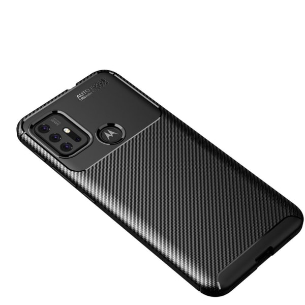 SKALO Moto G30 Carbon Fiber TPU-skal - Svart Black