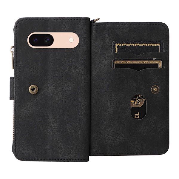 SKALO Google Pixel 8a Big Wallet 17-RUM Pungetui - Sort Black