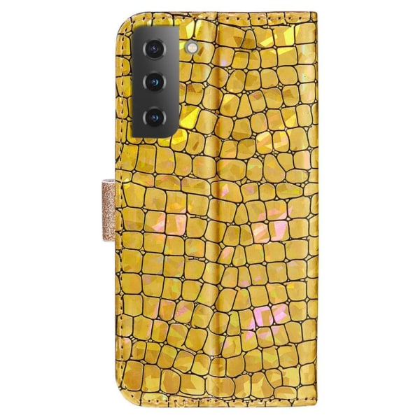 SKALO Samsung S22 Croco Glitter Plånboksfodral - Guld Guld