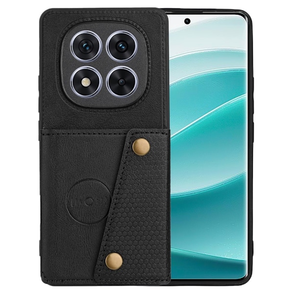 SKALO Xiaomi Redmi Note 14 Pro+ 5G PU-Läder 2-Kortfack Skal - Svart Svart