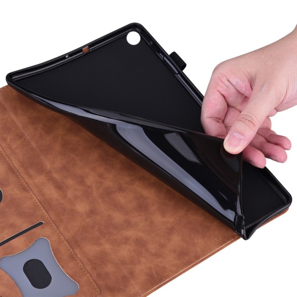 SKALO Samsung Tab S7/S8 PU-nahkainen lompakkokotelo, jossa on ky Brown