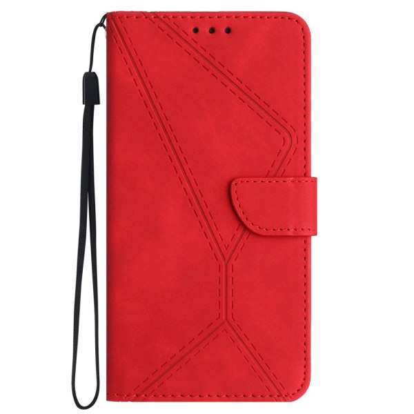 SKALO Samsung A15 4G PU læderpung med prægning - Rød Red