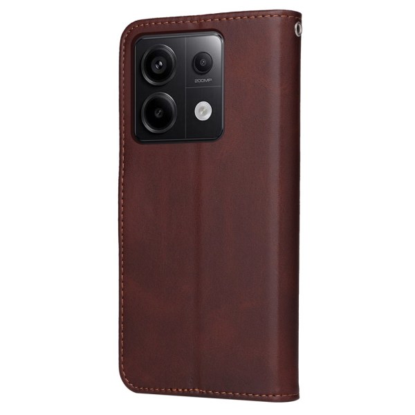 SKALO Xiaomi Redmi Note 13 Pro 5G PU-nahkainen Lompakkokotelo - Brown