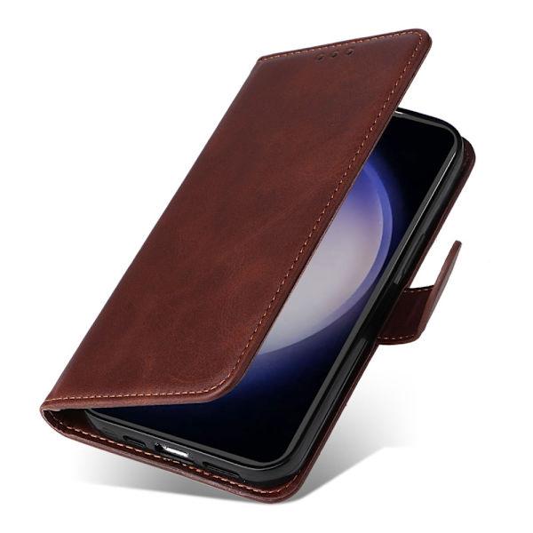 SKALO Samsung S23 FE PU-læder Pungetui - Vælg farve Brown