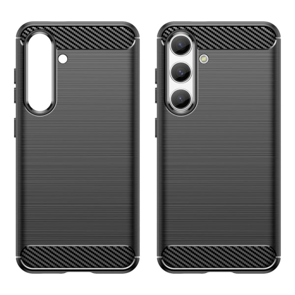 SKALO Samsung S24 Armor Carbon Iskunkestävä TPU suojakuori - Val Black