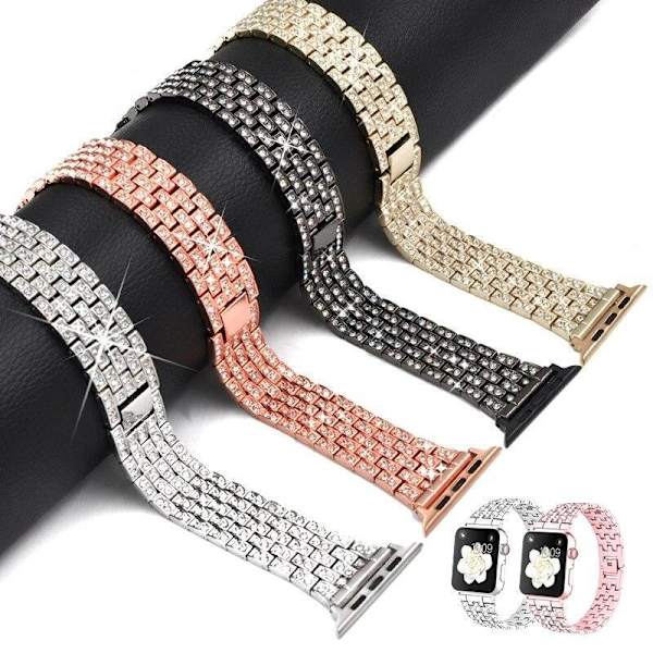 SKALO Link armbånd Bling Apple Watch Series 1-3 42mm - Vælg farve Silver