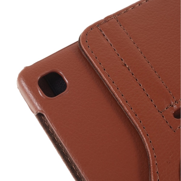 SKALO Samsung Tab A7 Lite 360 Litchi Flip Cover - Brun Brown