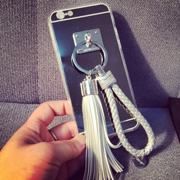 Bling Mirror -kuori tupsulla ja nauhalla iPhone 6 / 6S - enemmän värejä Blue