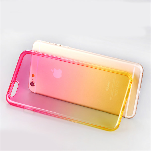 Gradient farvet silikone TPU etui til iPhone 6 / 6S - Forskellige farver MultiColor Grön/Gul
