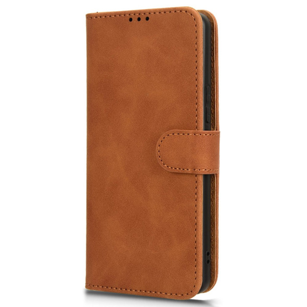 SKALO Asus ROG Phone 8 5G Matt PU-læderpungetui - Brun Brown