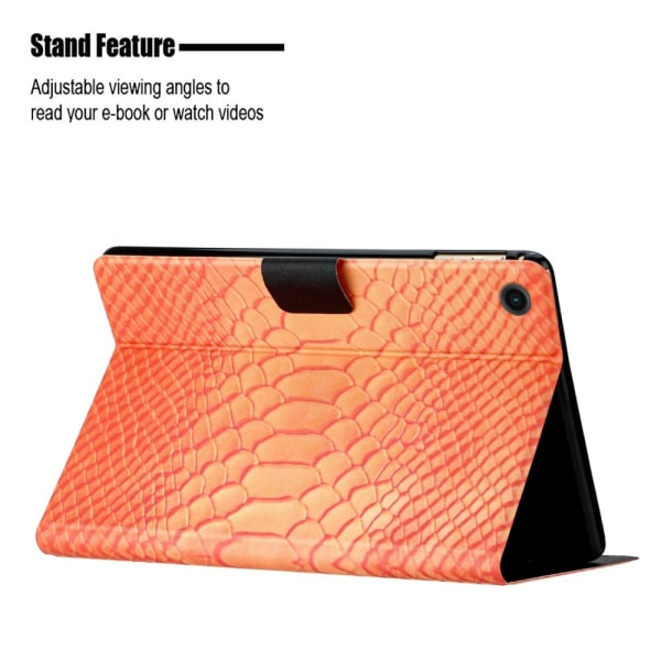 SKALO Samsung Tab A9 Croco PU-læder Flip Cover - Orange Orange