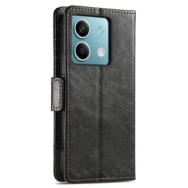 SKALO Xiaomi Redmi Note 13 5G 002 Series CASENEO Premium PU-læderpung - Sort Black
