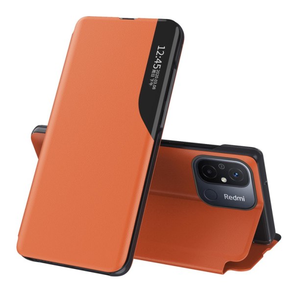 SKALO Xiaomi Redmi 12C 4G Clear View Window Fodral - Orange Orange
